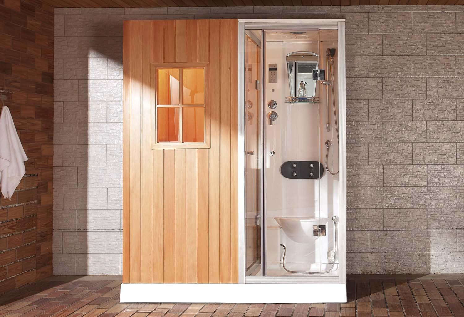 Sauna finlandese + Bagno turco con doccia idromassaggio AS-002