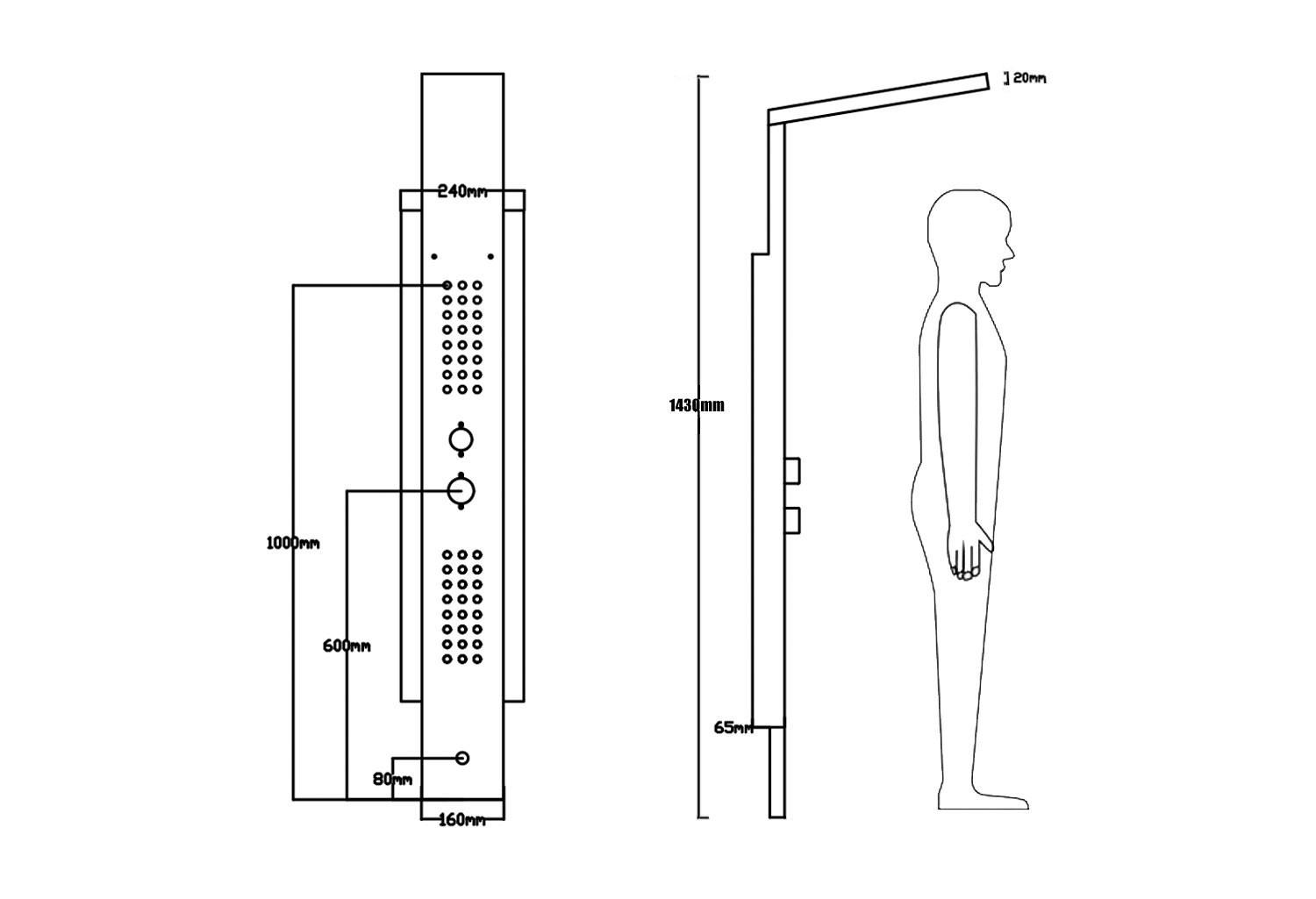 Colonna doccia idromassaggio AT-002B